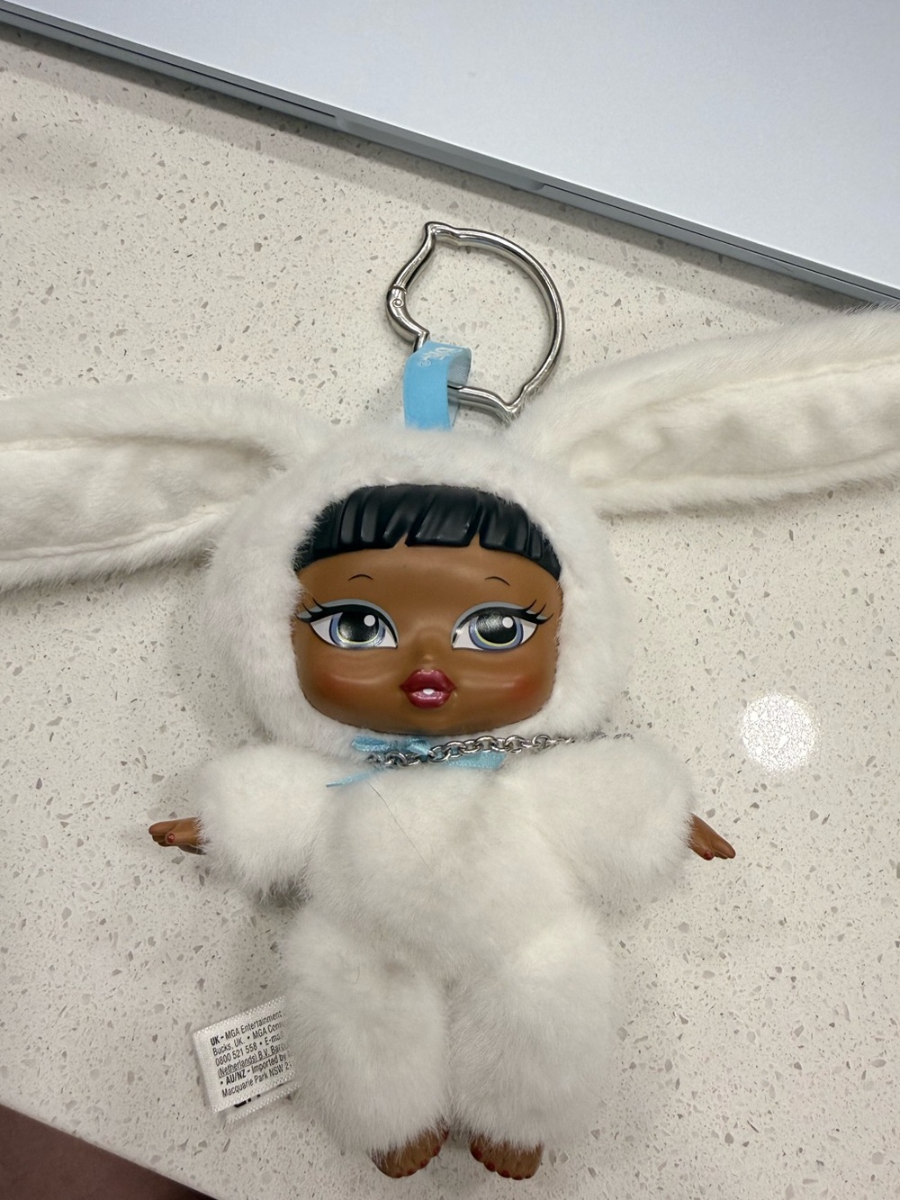 Bratz Plush Bunny Doll Keychain - White